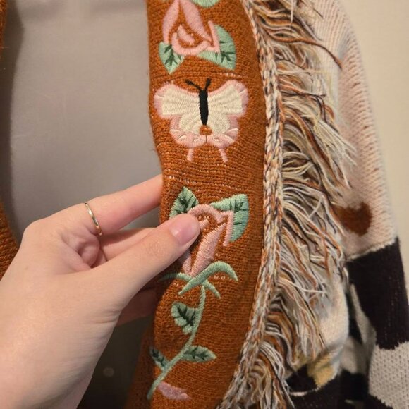 Stellah Free People Elliot Fringe Belted Cardigan Size Small - Picture 7 of 14